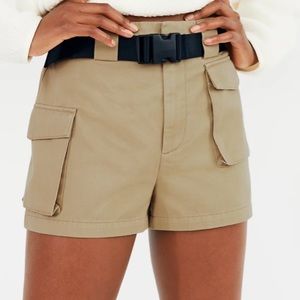 Aritzia cargo shorts in deep taupe